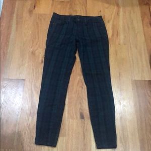 JCP Blue/Green plaid skinny jeans